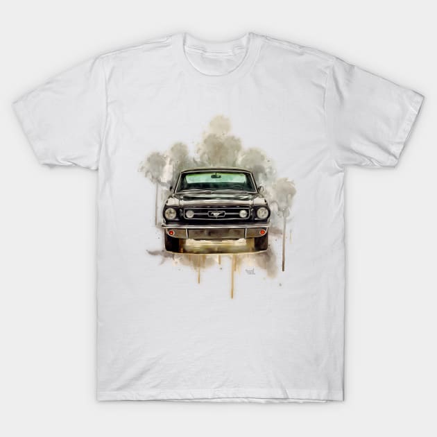 Ford Mustang splash art T-Shirt by AaaahEeeekStudio